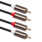 RCA2T2-3FT  2RCA to 2RCA Cable, Gold Plated Copper Shell Heavy Duty 2RCA Male to 2RCA Female Stereo Audio Extension Cable, RCA Cable, 5Feet