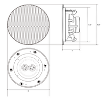 MC6066  6.5'' Ceiling DVC(Dual Voice Coil)Speakers W/Magnetic Grill(Pair) Perfect for Damp and Humid Indoor/Outdoor Placement - Bath, Kitchen, Covered Porches. 6.5inch 8Ω / Pair (Magnetic Grill)