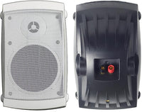 AES0101- Weatherproof Eco Patio Speakers 50W, 4" 2-Way Woofer Speaker and 1" Balance Dome Tweeter, White or Black, Pair