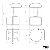 TFS22 8"Inground Mushroom Professional Waterproof Subwoofer