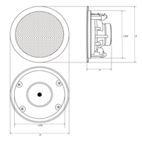 TIC C7V6 Ceiling Speakers 6.5" 8Ω 70V Water-Resistant / Set of 4 speakers