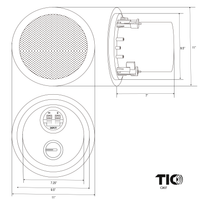 TIC C8O7 8"In-Ceiling/In-Wall Enclosed Speakers with8ohm 70v Switch(Single)