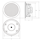 TIC C8O6 Ceiling Speakers 6.5" 8Ω Water-Resistant / Set of 4 speakers