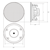 TIC MC7V26 6.5'' Ceiling Speakers with Magnetic Grill 8Ω 70V switch Water-Resistant / Set of 2 speakers